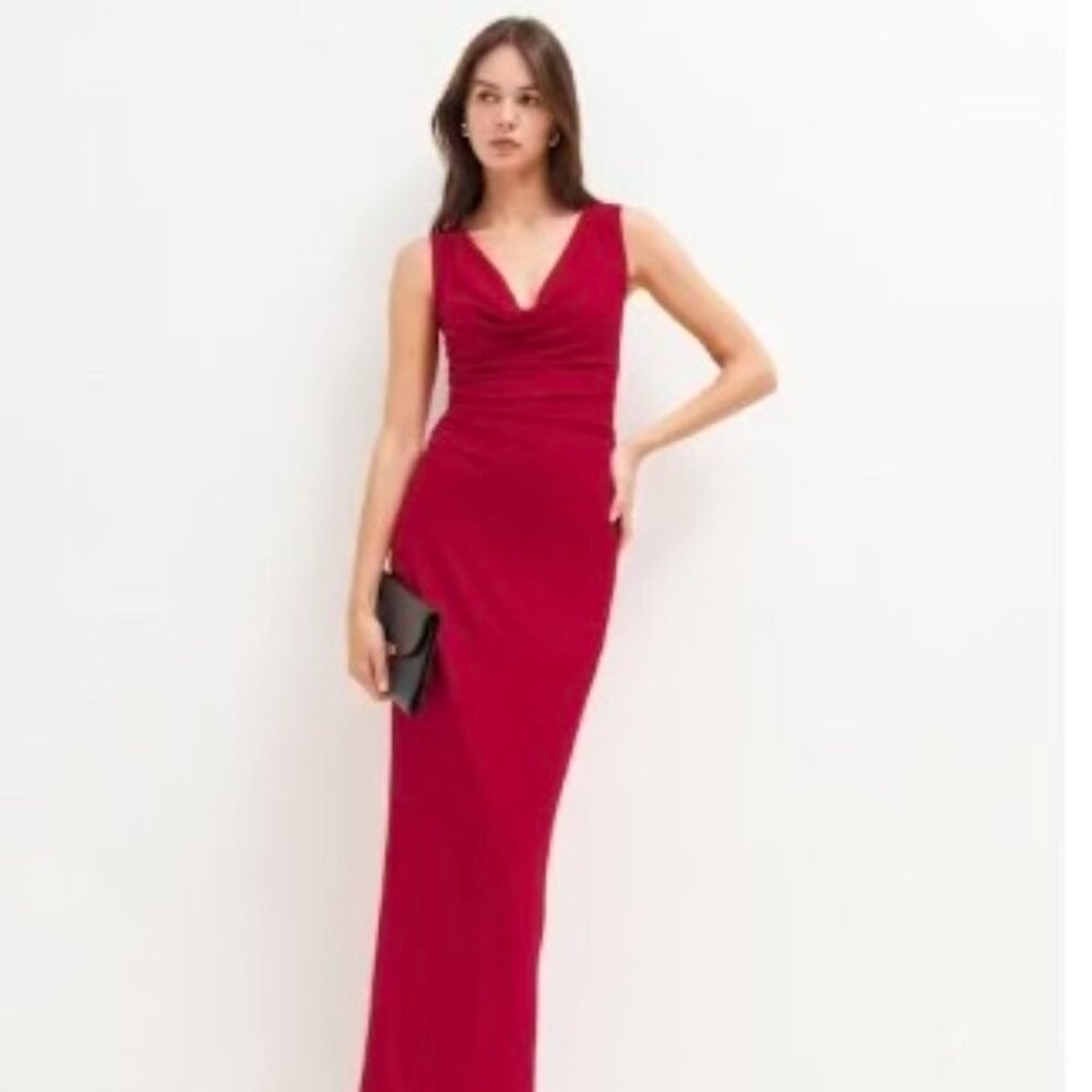 Reformation Raewyn Knit Dress Cherry Red Size: L